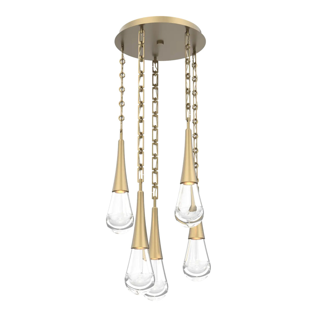 Raindrop Round Pendant Chandelier by Hammerton Studio on Rectangular Chain