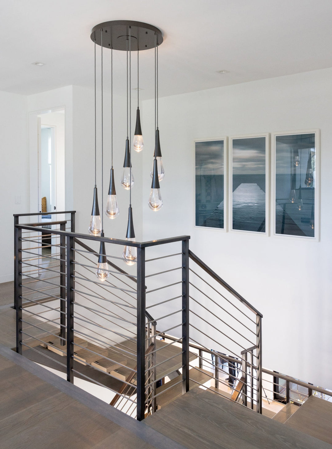 Raindrop Round Pendant Chandelier by Hammerton Studio in a styled interior