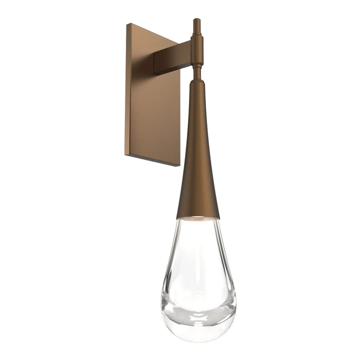 Raindrop Sconce by Hammerton Studio in Flat Bronze with Clear glass