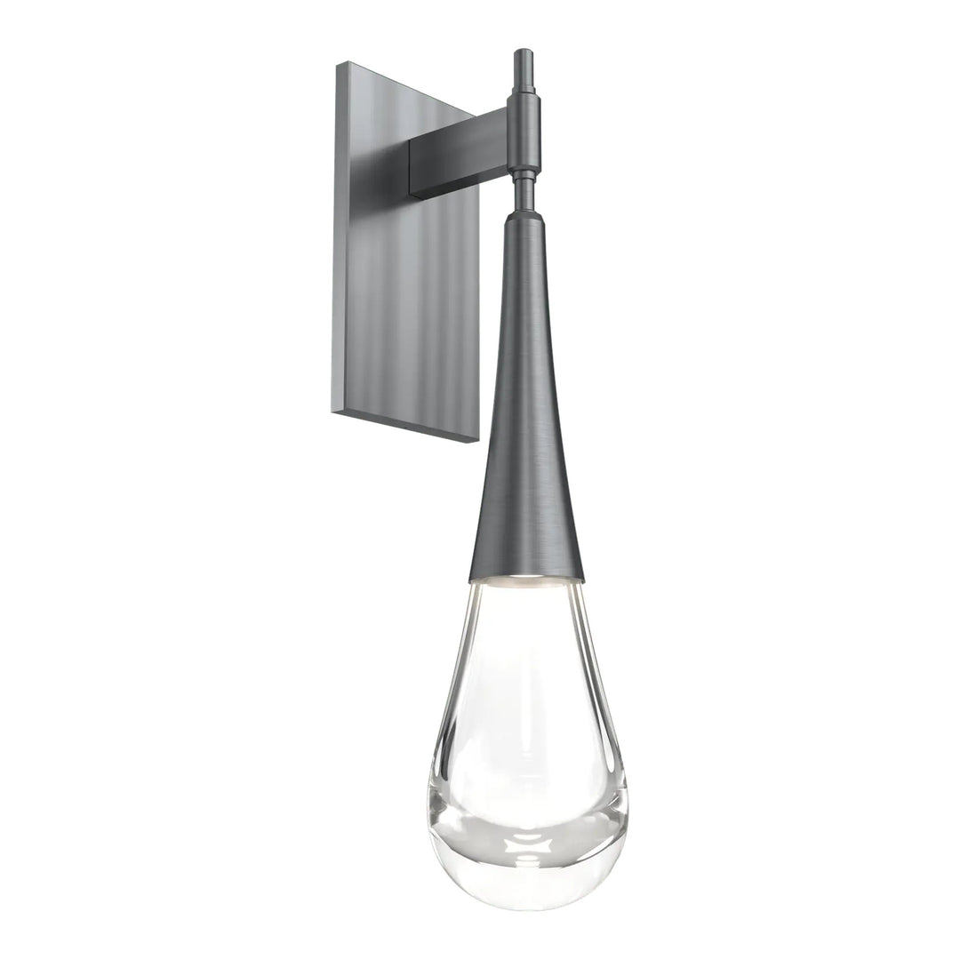 Raindrop Sconce by Hammerton Studio in Gunmetal with Clear glass