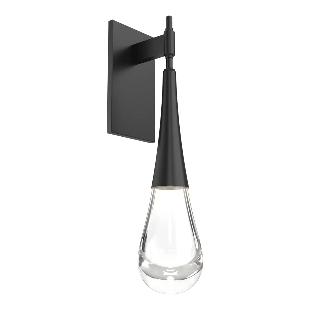 Raindrop Sconce by Hammerton Studio in Matte Black with Clear glass