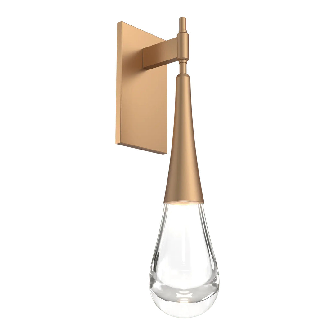 Raindrop Sconce by Hammerton Studio in Novel Brass with Clear glass