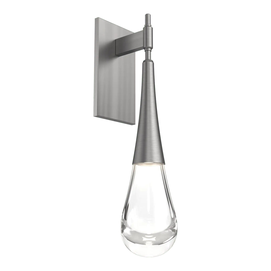 Raindrop Sconce by Hammerton Studio in Satin Nickel with Clear glass