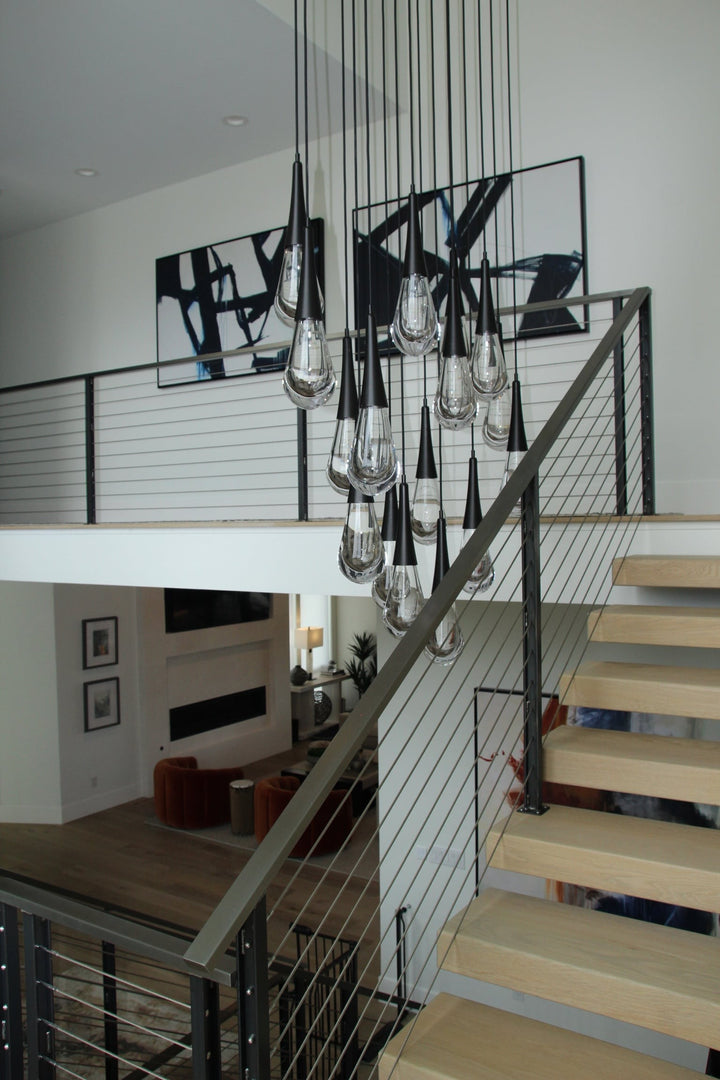 Raindrop Square Pendant Chandelier by Hammerton Studio in a styled interior