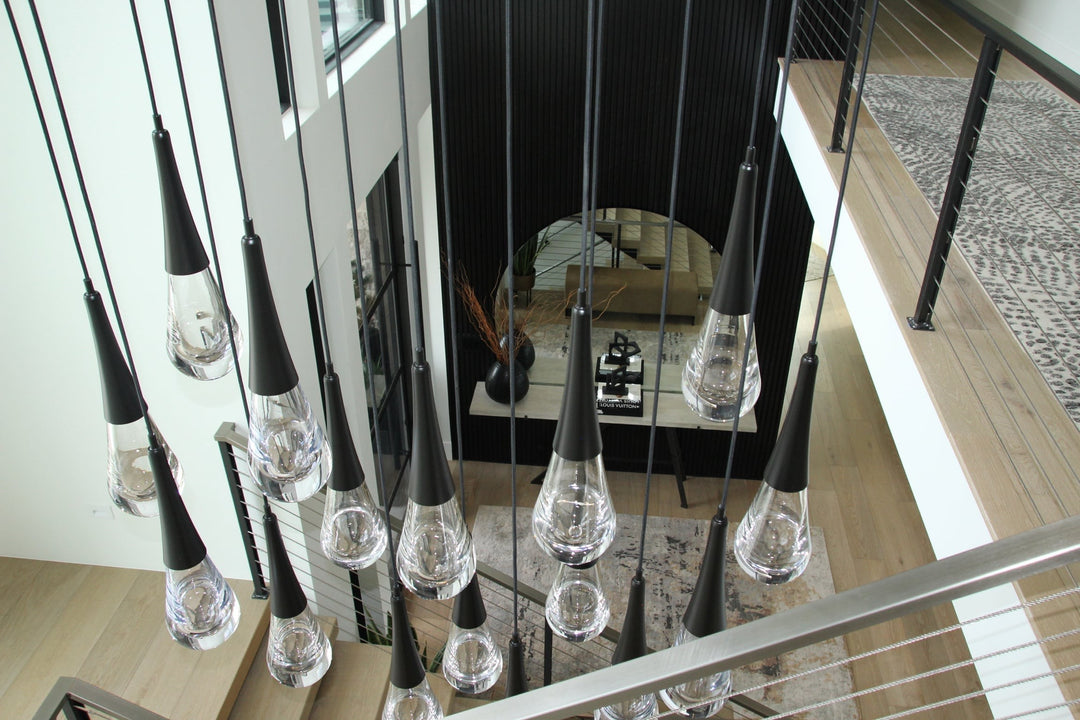 Raindrop Square Pendant Chandelier by Hammerton Studio in a styled interior