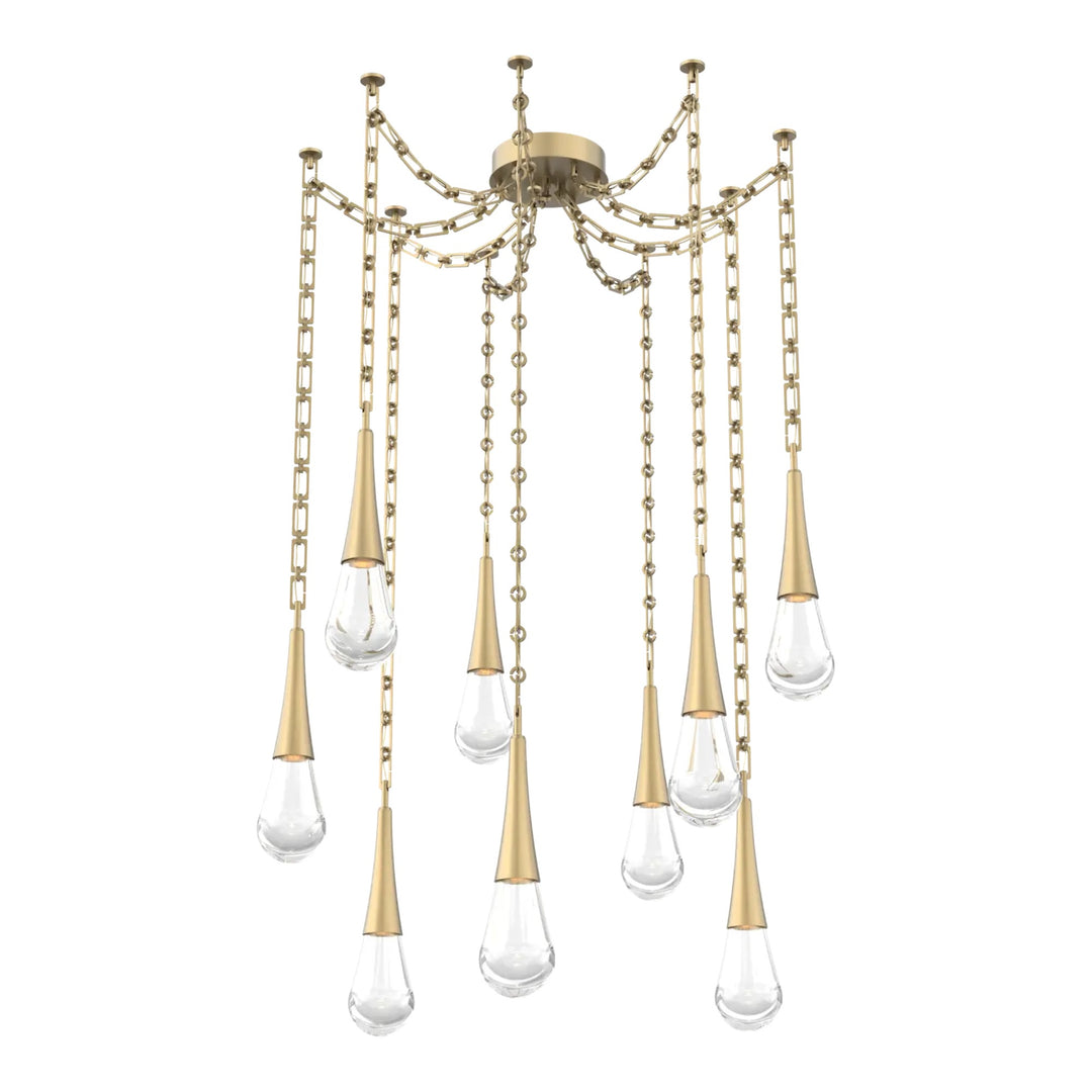 Raindrop Swag Chandelier by Hammerton Studio on Rectangular Chain