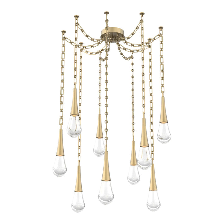 Raindrop Swag Chandelier by Hammerton Studio on Rectangular Chain