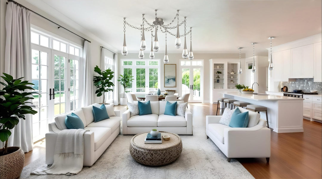 Raindrop Swag Chandelier by Hammerton Studio in a styled interior