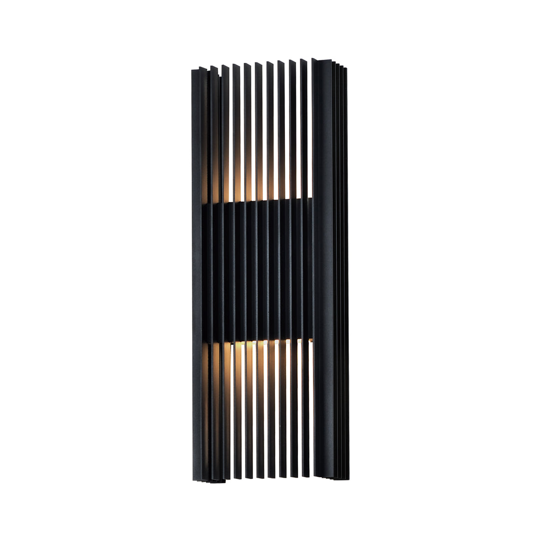Rampart Large LED Outdoor Wall Sconce (8" W) by ET2 Lighting in Black, front view