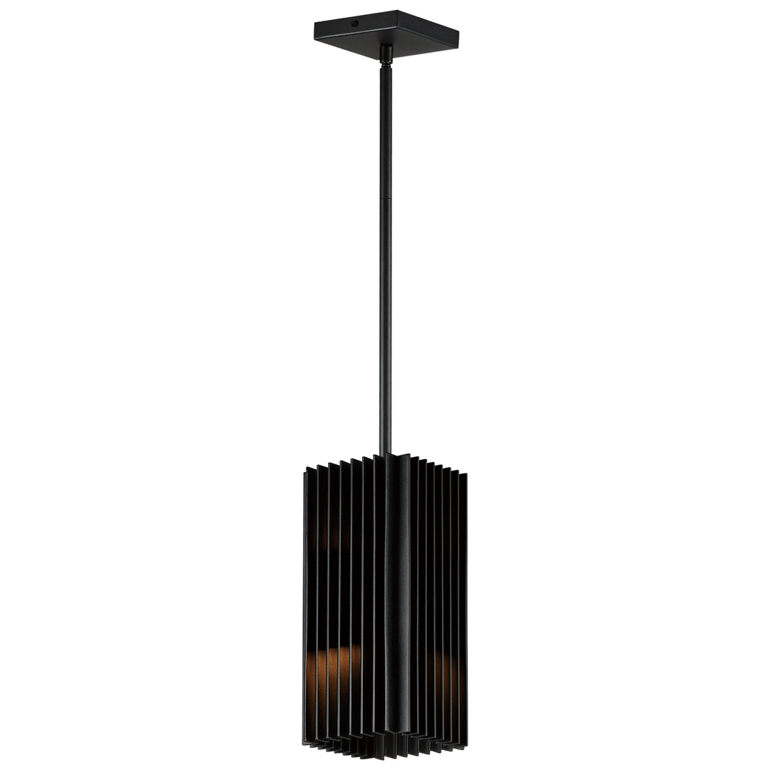Rampart LED Outdoor Pendant by ET2 Lighting in Black, front view
