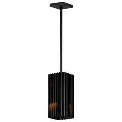 Rampart LED Outdoor Pendant by ET2 Lighting in Black, front view