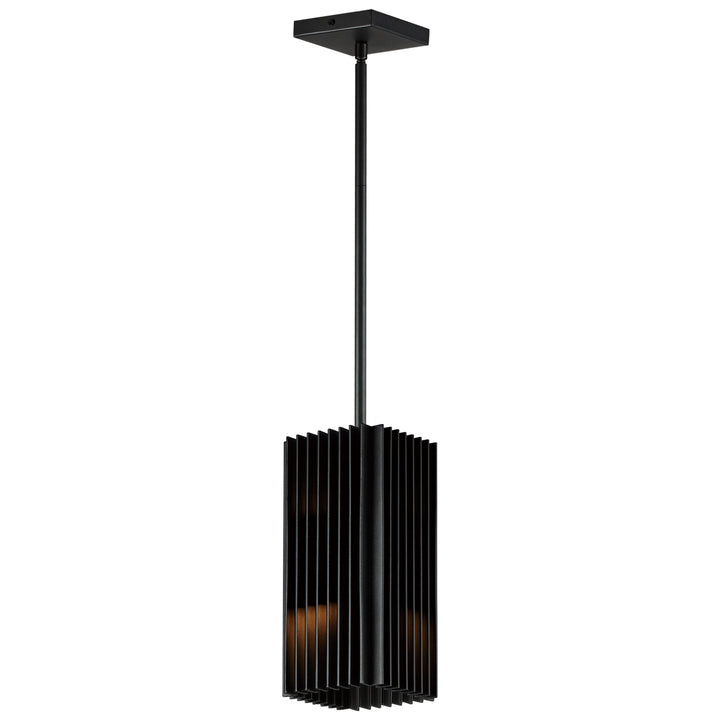 Rampart LED Outdoor Pendant by ET2 Lighting in Black, front view