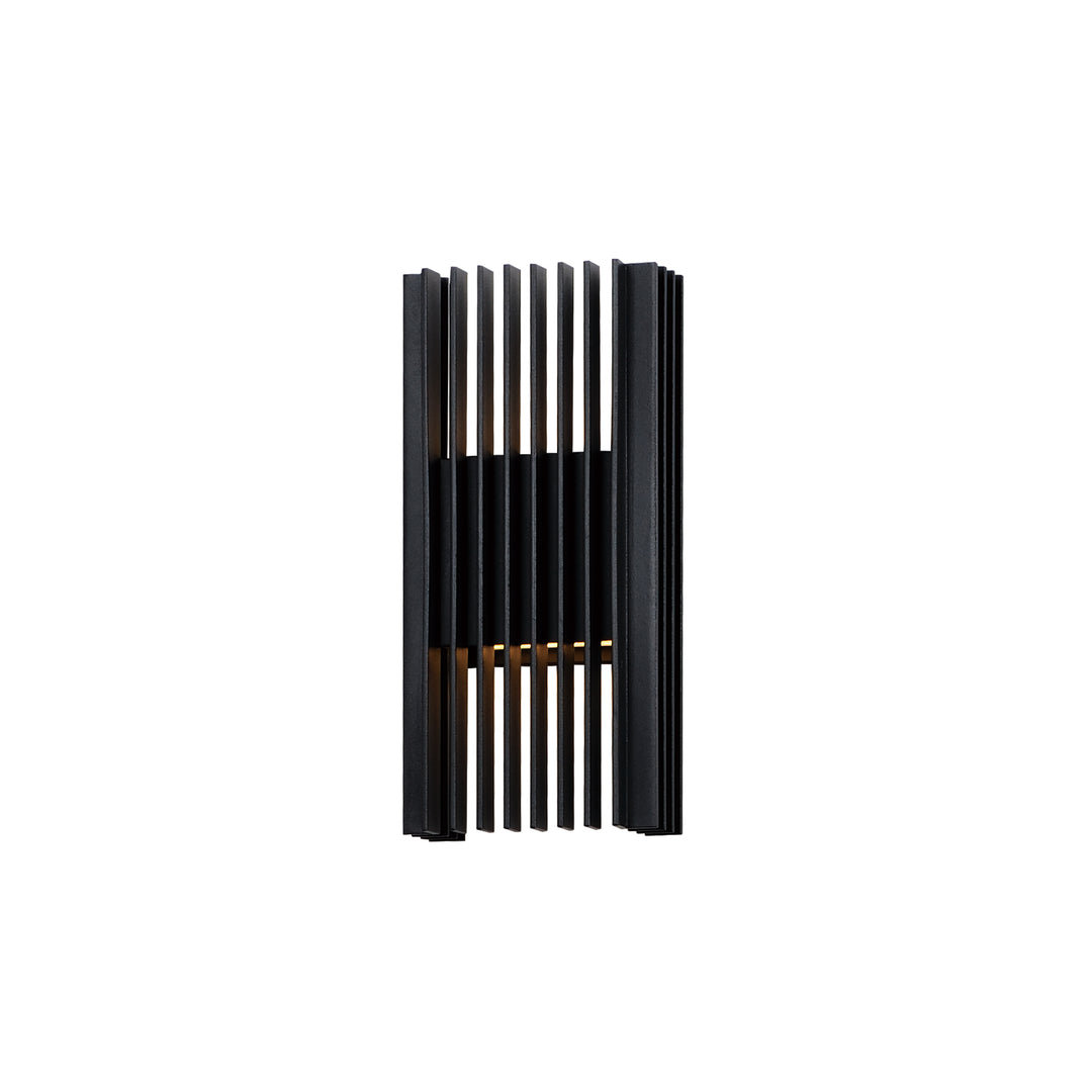 Rampart Medium LED Outdoor Wall Sconce by ET2 Lighting in Black, front view