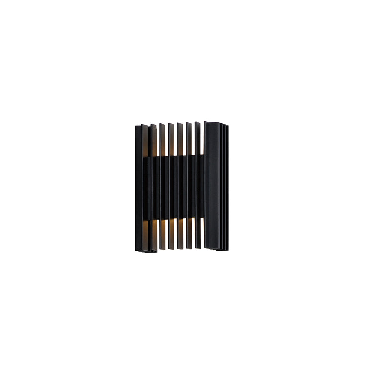 Rampart Small LED Outdoor Wall Sconce by ET2 Lighting in Black, front view