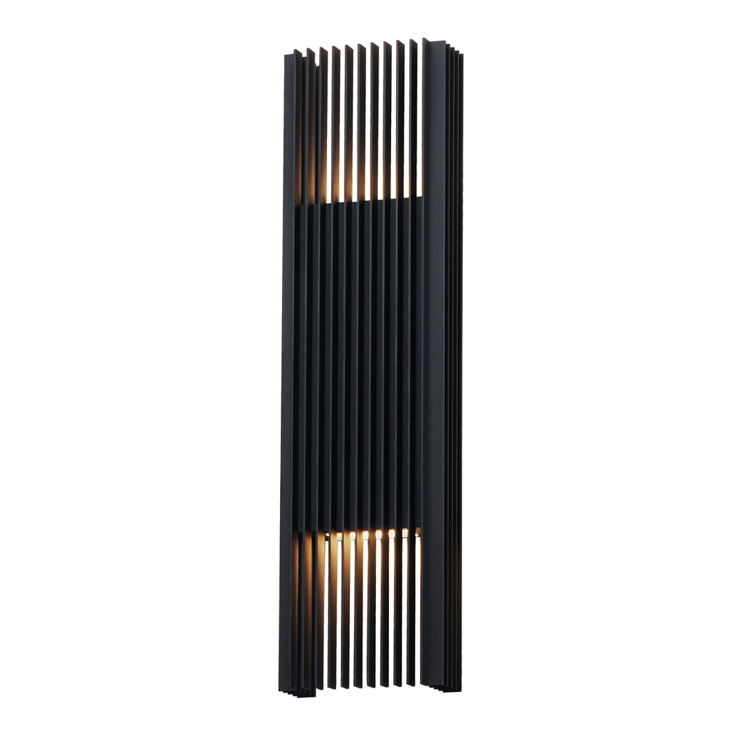Rampart XL LED Outdoor Wall Sconce by ET2 Lighting in Black, front view