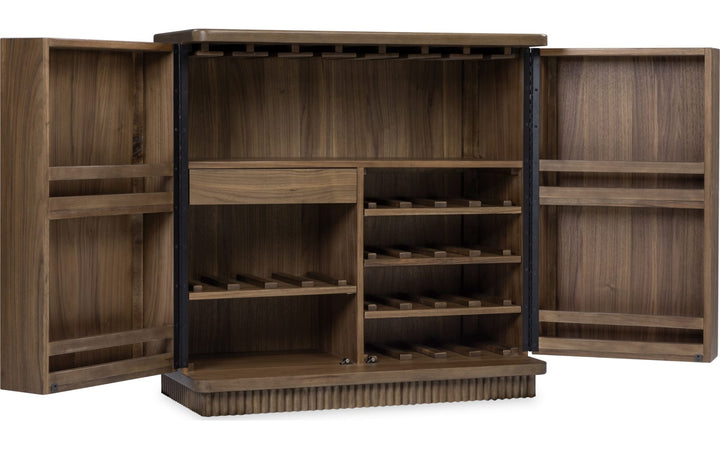 Ravelle Bar Cabinet in Walnut Grove — product view on a white background