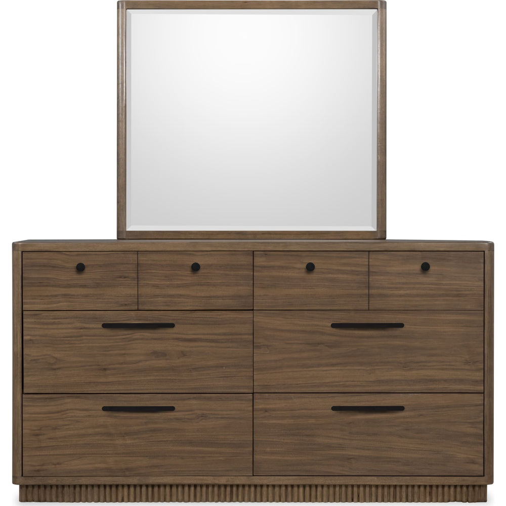 Ravelle Dresser in Walnut Grove — on a white background with the matching mirror (sold separately)