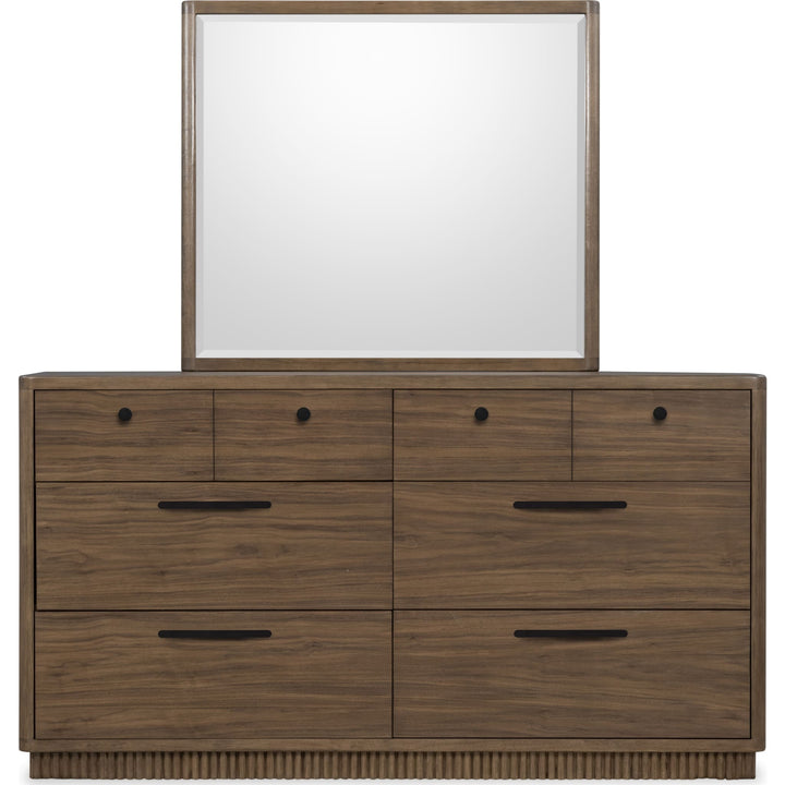 Ravelle Dresser in Walnut Grove — on a white background with the matching mirror (sold separately)