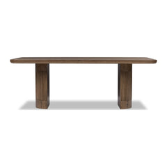 Ravelle Fixed Dining Table by Modus in Walnut Grove — product view on a white background