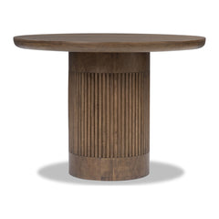Ravelle Round Dining Table by Modus in Walnut Grove — product view on a white background