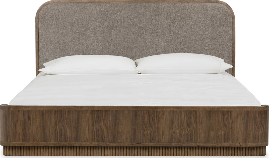 Ravelle Upholstered Bed — white background, front view
