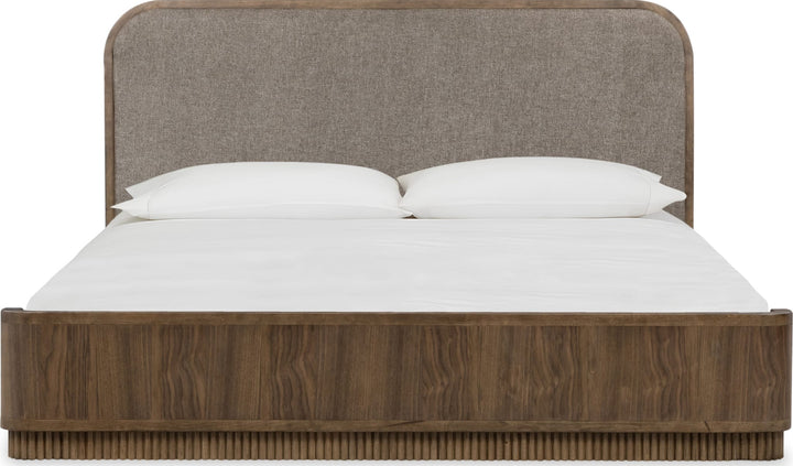 Ravelle Upholstered Bed — white background, front view