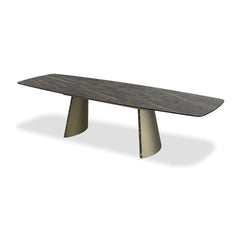 RAVELLO Dining Table in Noir Desir Bush Hammered Mobital