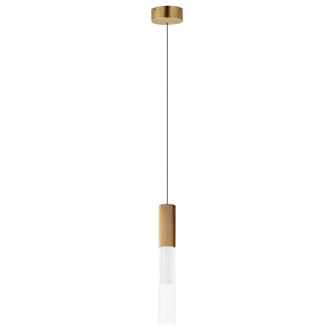 Reeds 1-Light LED Pendant by ET2 Lighting in Gold finish