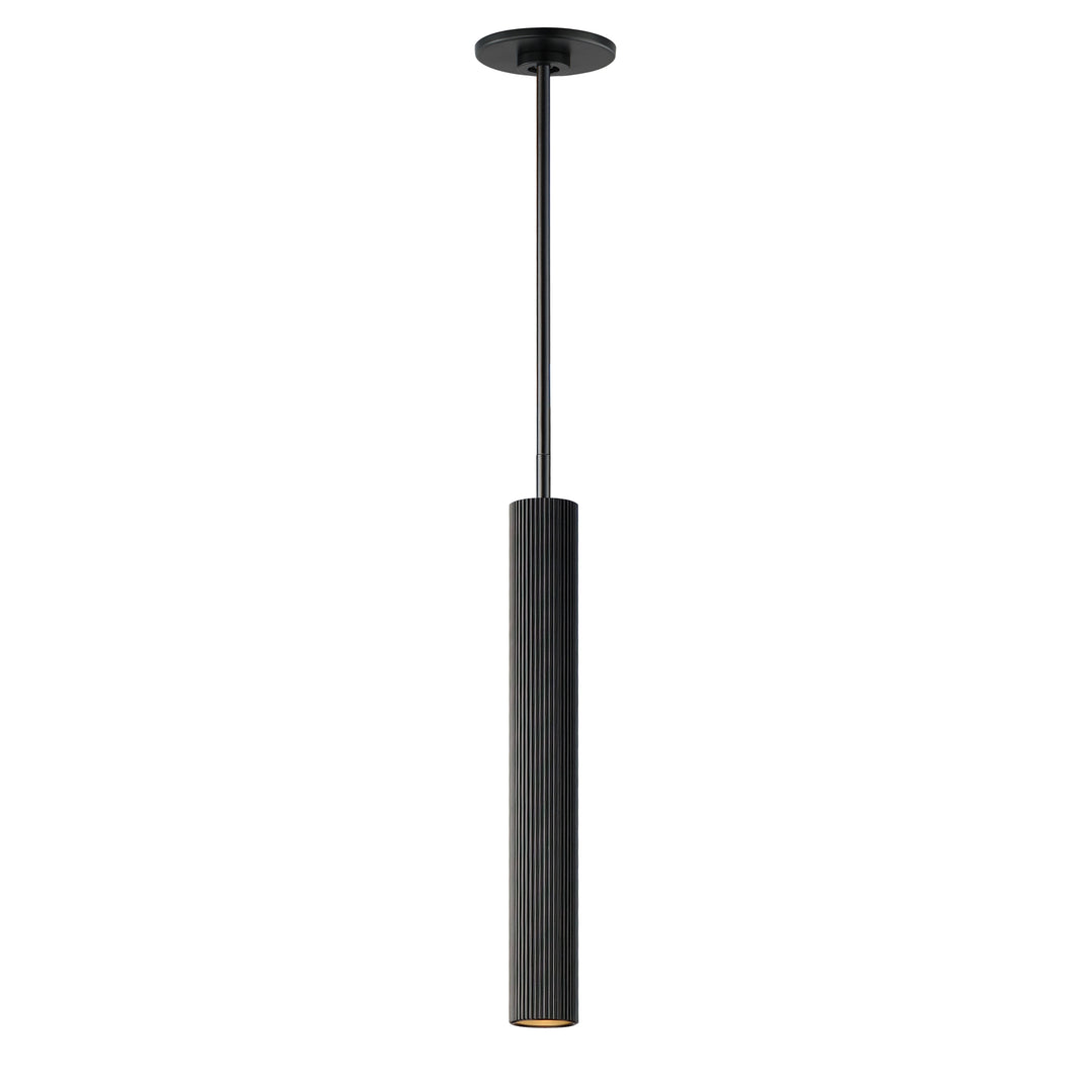 Reeds 1-Light LED Pendant - Stem Hung by ET2 Lighting in Black, front view