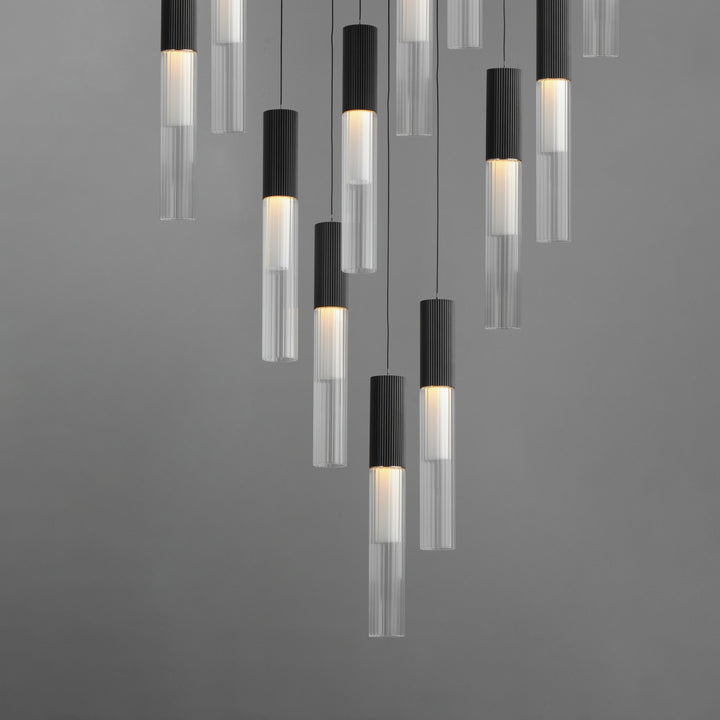 Reeds 12-Light LED Pendant by ET2 Lighting, styled view 1