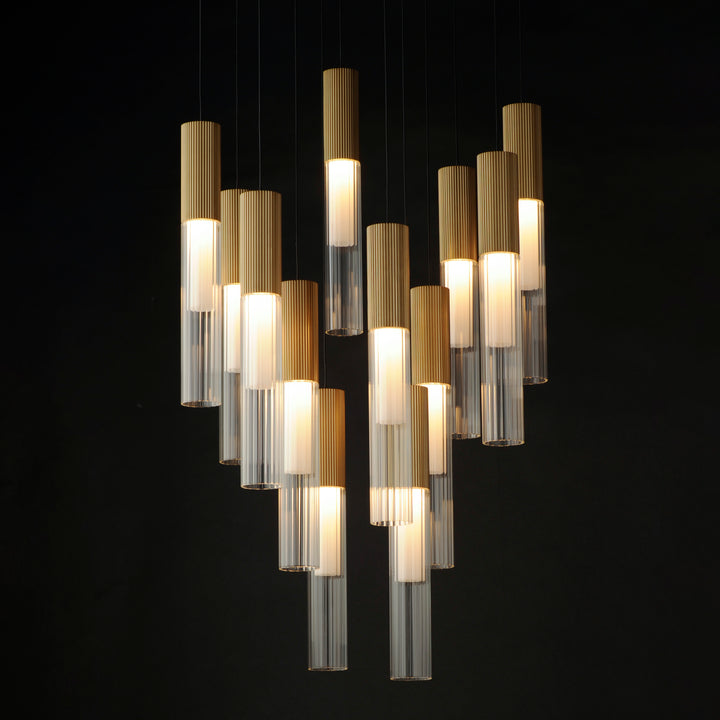 Reeds 12-Light LED Pendant by ET2 Lighting, styled view 4
