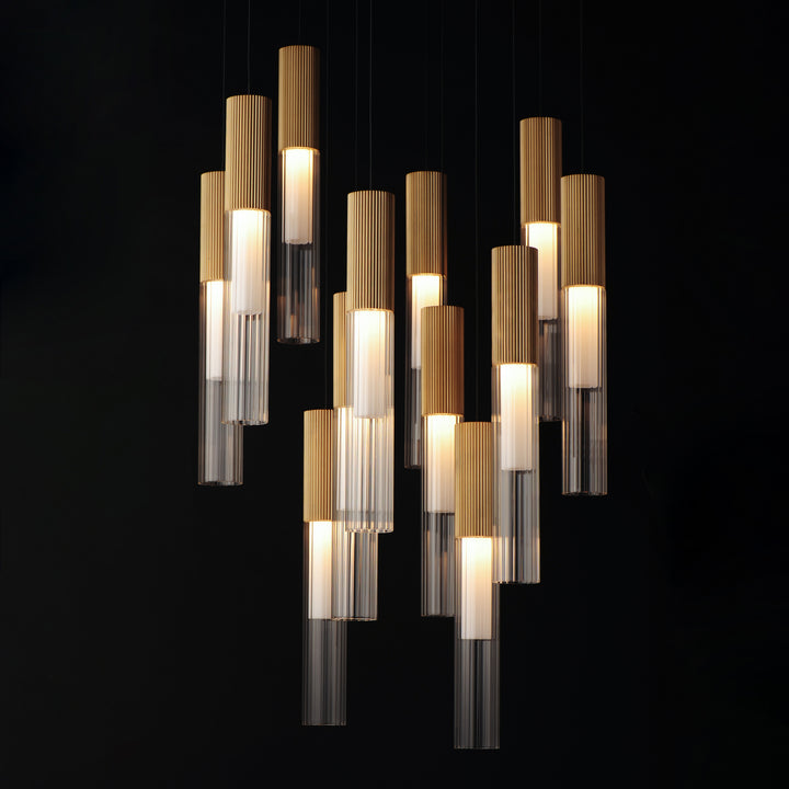 Reeds 12-Light LED Pendant by ET2 Lighting, styled view 5