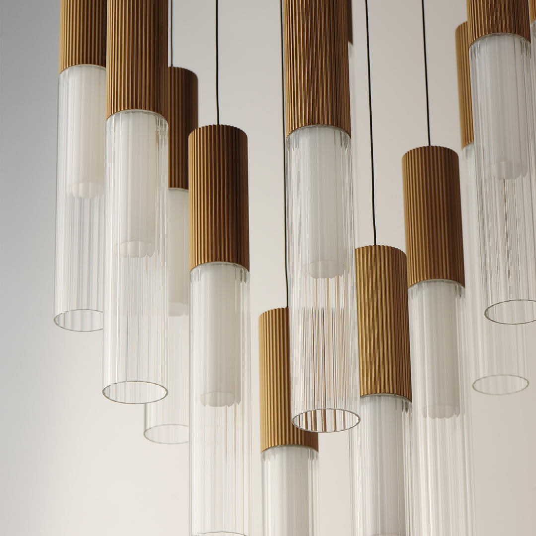 Reeds 12-Light LED Pendant by ET2 Lighting, styled view 7