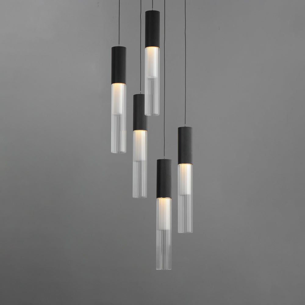 Reeds 5-Light LED Pendant by ET2 Lighting, styled view 1