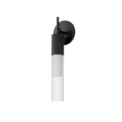 Reeds LED Sconce by ET2 Lighting in Black, front view