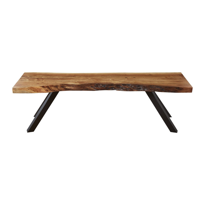 Reese Live Edge Dining Bench by Modus in Natural Acacia — product view on a white background