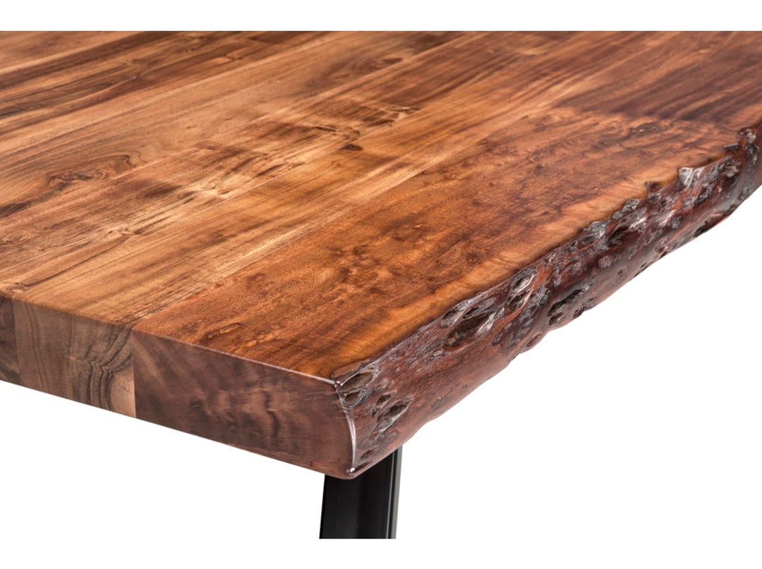 Reese Live Edge Dining Bench in Natural Acacia — product view on a white background