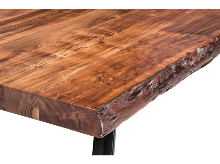 Reese Live Edge Dining Bench in Natural Acacia — product view on a white background