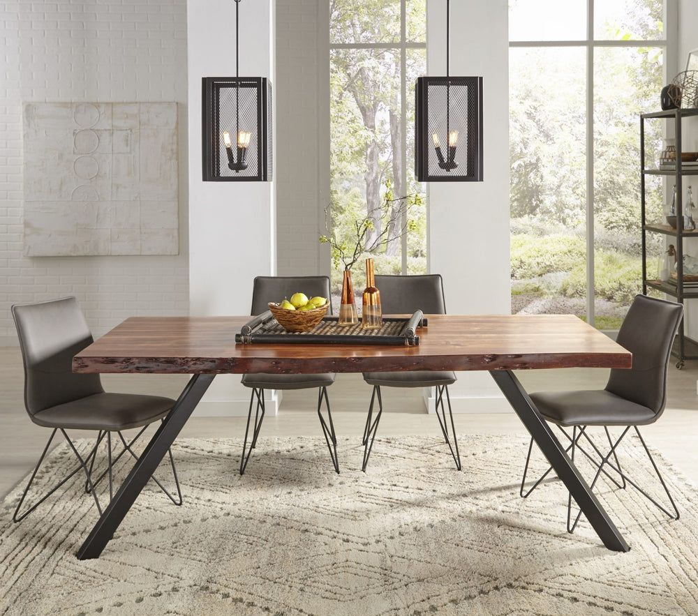Reese Live Edge Dining Table in Natural Acacia — lifestyle photo