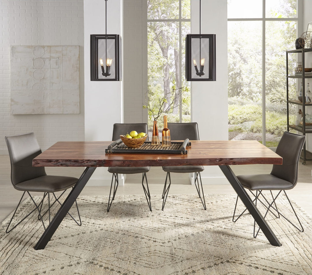 Reese Live Edge Dining Table in Natural Acacia — lifestyle photo