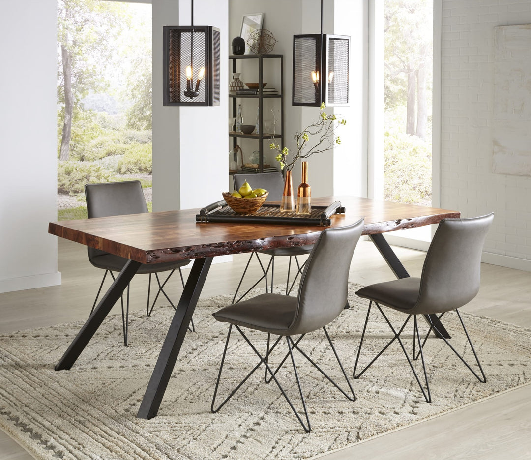 Reese Live Edge Dining Table in Natural Acacia — lifestyle photo