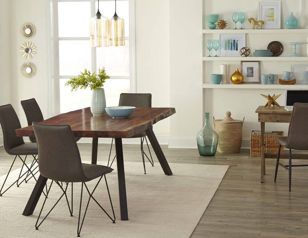 Reese Live Edge Dining Table in Natural Acacia — lifestyle photo