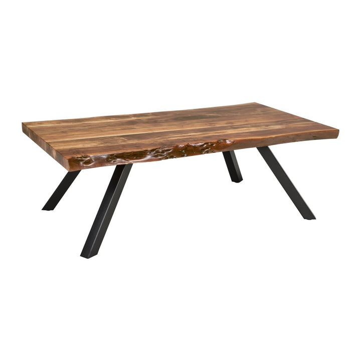 Reese Live Edge Solid Wood Coffee Table by Modus in Natural Acacia — product view on a white background
