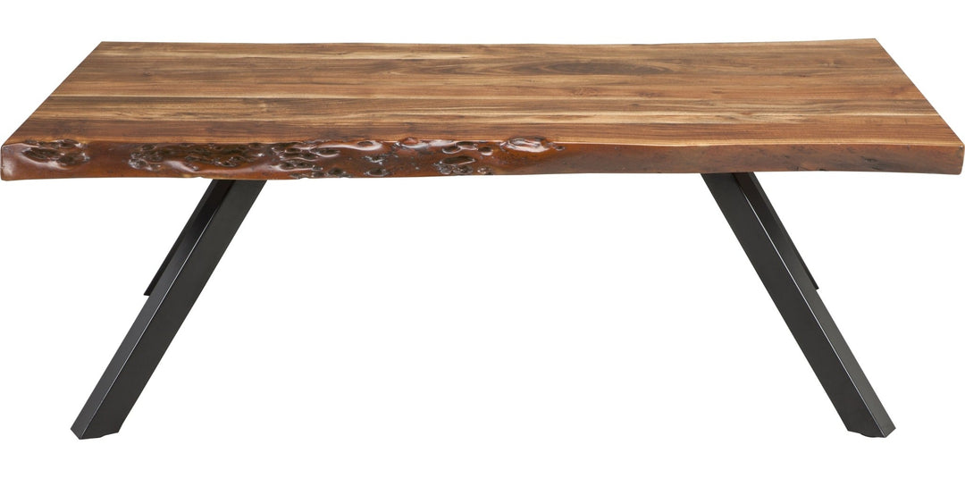 Reese Live Edge Solid Wood Coffee Table in Natural Acacia — product view on a white background