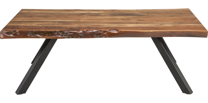 Reese Live Edge Solid Wood Coffee Table in Natural Acacia — product view on a white background