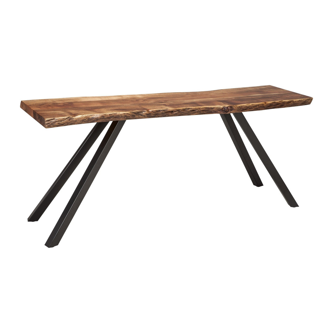 Reese Live Edge Solid Wood Console Table by Modus in Natural Acacia — product view on a white background