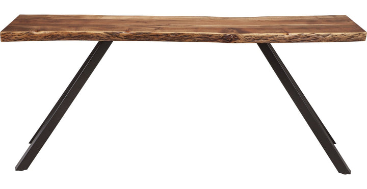 Reese Live Edge Solid Wood Console Table in Natural Acacia — product view on a white background