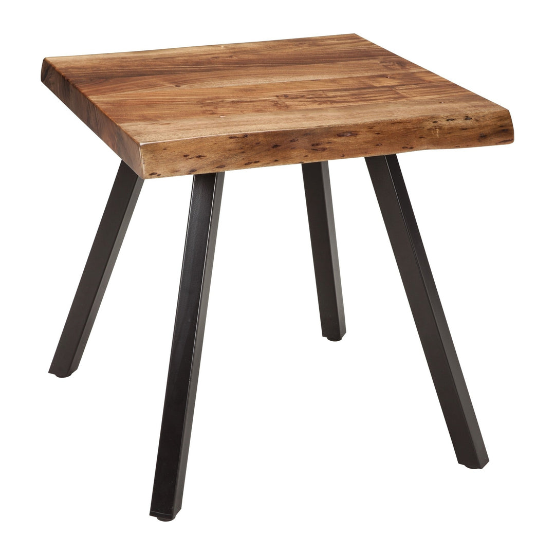 Reese Live Edge Solid Wood End Table by Modus in Natural Acacia — product view on a white background