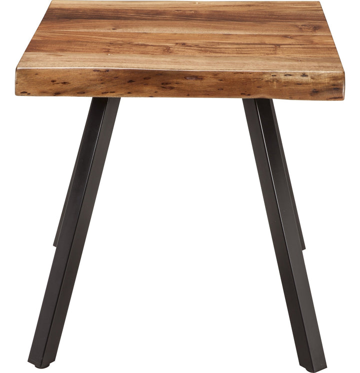 Reese Live Edge Solid Wood End Table in Natural Acacia — product view on a white background