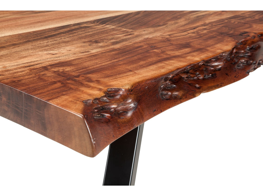 Reese Live Edge Solid Wood End Table in Natural Acacia — product view on a white background